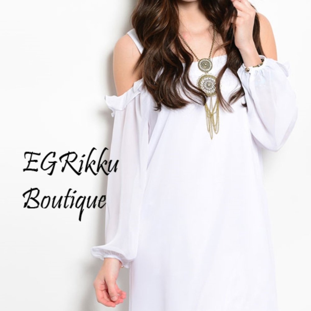 Closet Closeout Sale! White Boho Chic Midi Dress